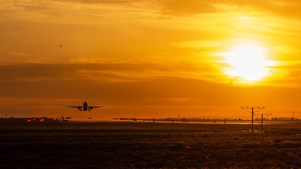 Sunset at the airport
