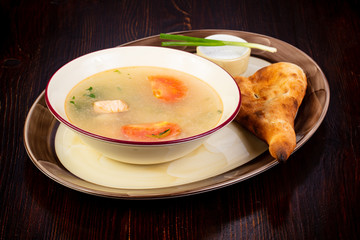 Fish soup with bread