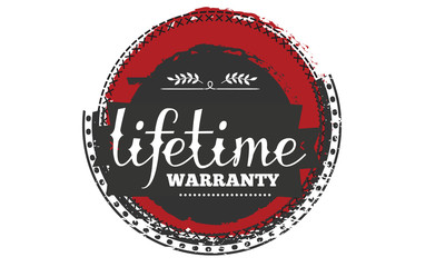 Fototapeta na wymiar lifetime black and red warranty icon stamp