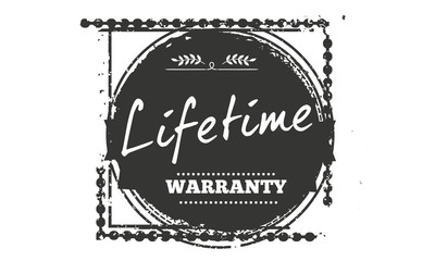 lifetime black warranty icon stamp