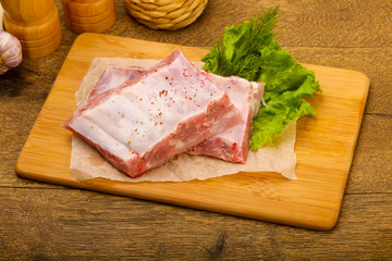 Raw pork ribs