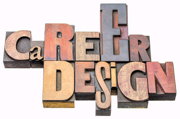 career design - isolated word abstract in wood type