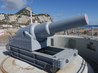 Cannon at Europa Point on the Rock of Gibraltar is the first or the last Mosque in Europe