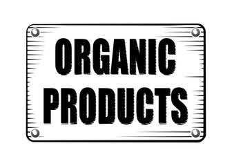 Organic Product engraving style label, shield, sign for your design