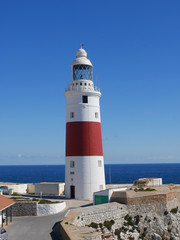 Fototapeta na wymiar The lighthouse at Europa Point is the first or the last Lighthouse in Europe 