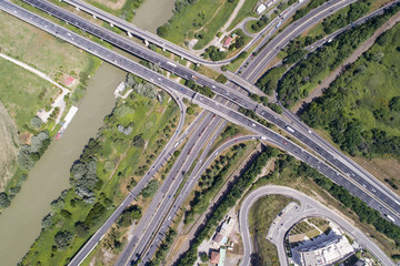 Rome highway traffic with cars 