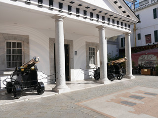 The cannons guarding the Governors palace on the Rock of Gibraltar