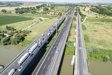 Rome highway traffic with cars 