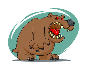 Cartoon Angry Bear