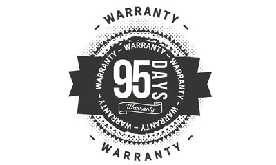 95 days warranty icon stamp
