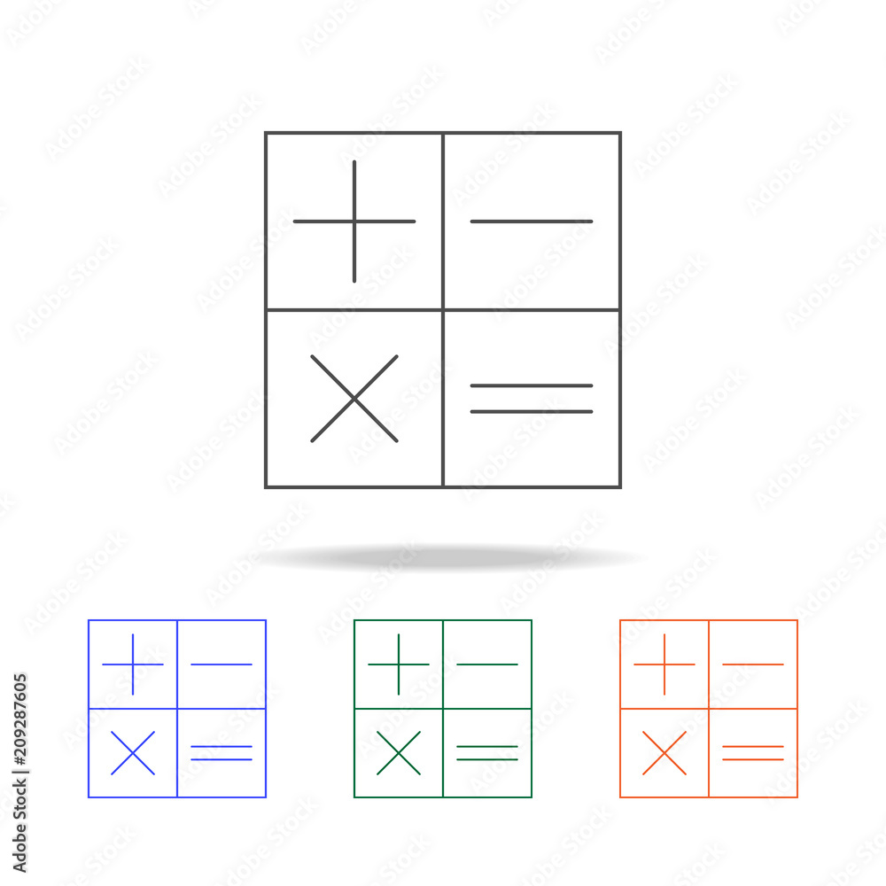 Poster plus minus division multiplication icon. elements of banking in multi colored icons. premium quality