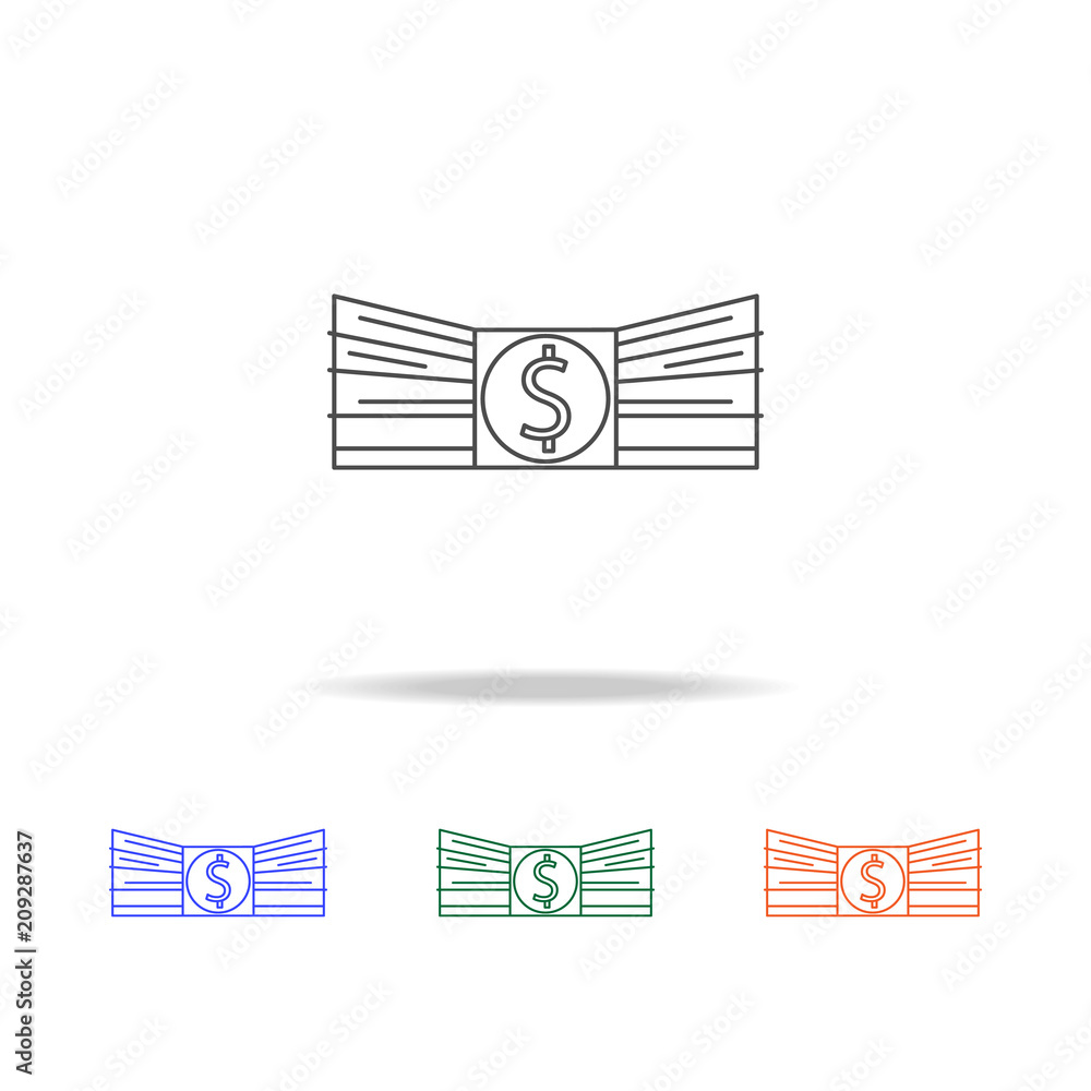 Poster bundle of money icon. elements of banking in multi colored icons. premium quality graphic design ico