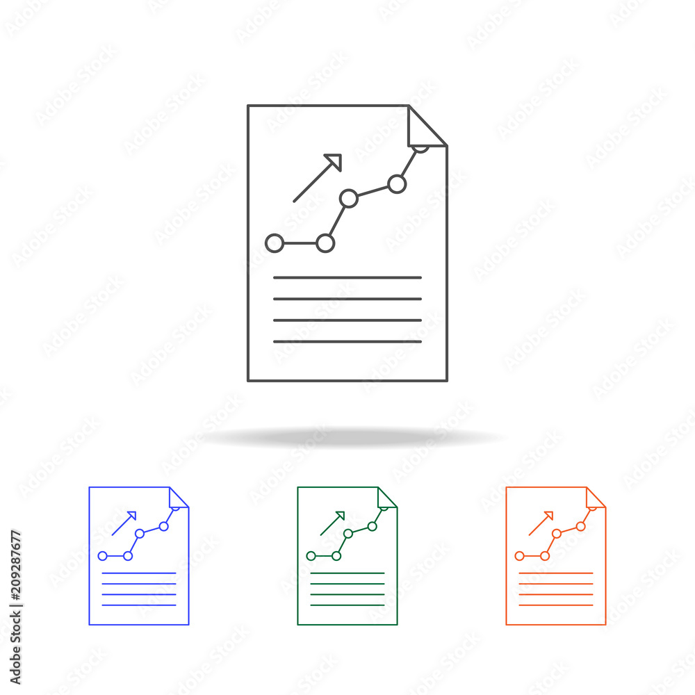 Poster report on paper icon. elements of banking in multi colored icons. premium quality graphic design ico