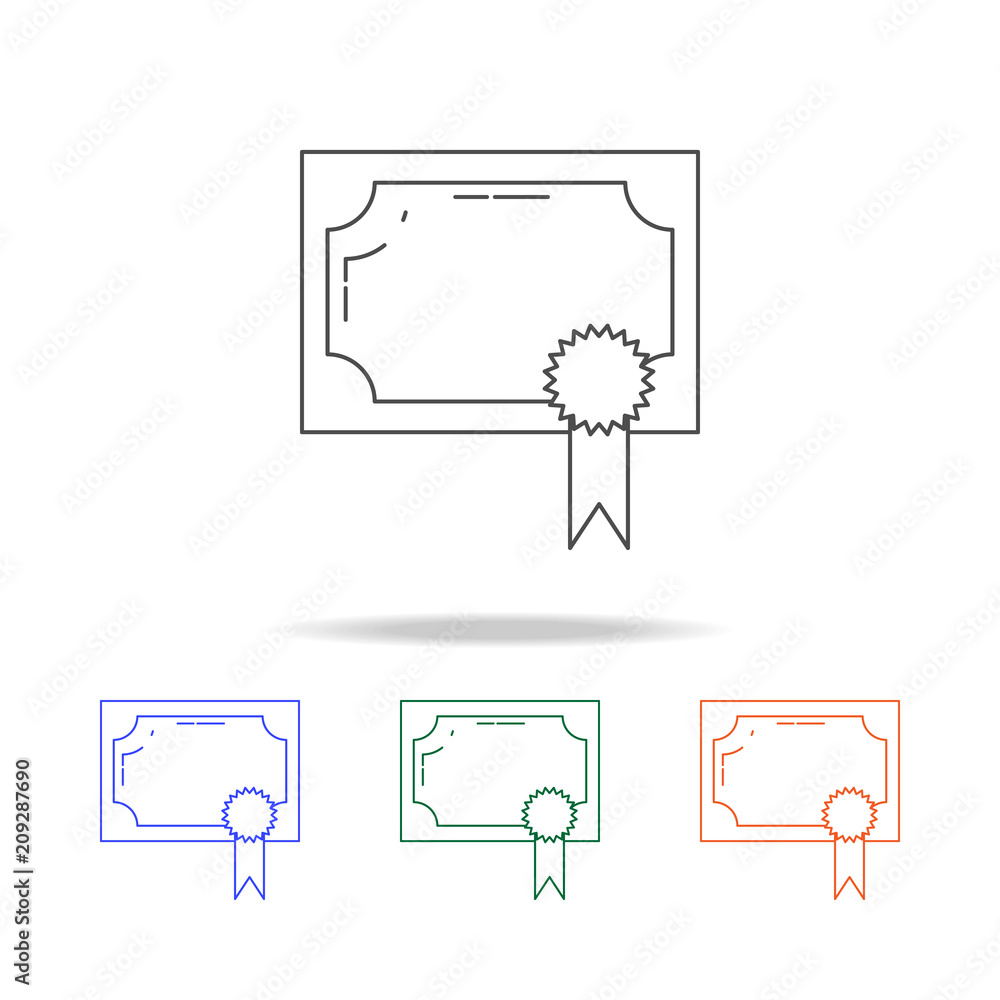 Poster certificate icon. elements of banking in multi colored icons. premium quality graphic design icon. s