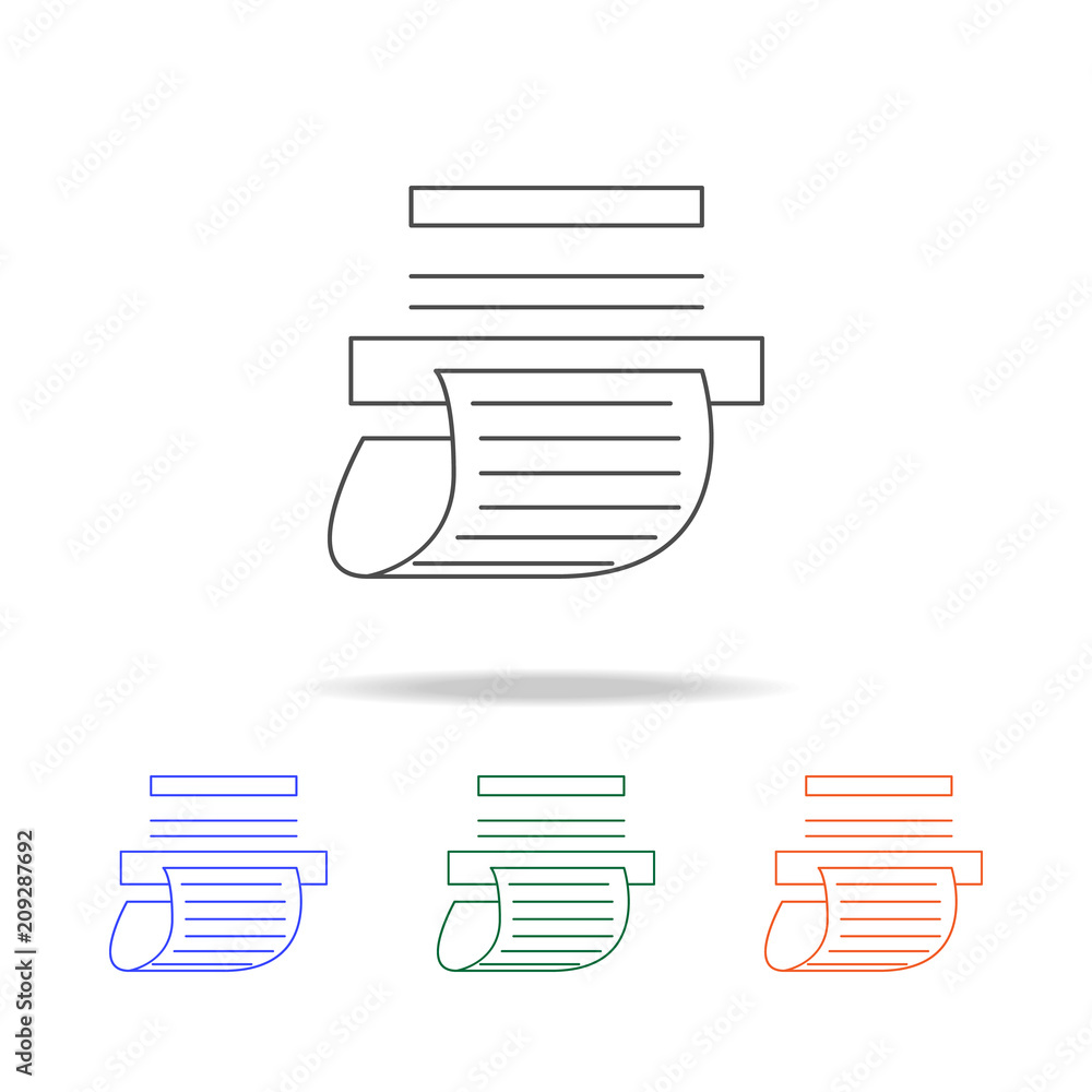 Poster check from atm icon. elements of banking in multi colored icons. premium quality graphic design icon