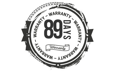 Fototapeta na wymiar 89 days warranty icon stamp
