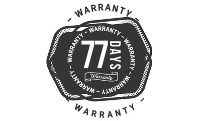 77 days warranty icon stamp