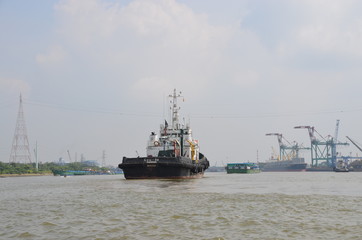 Obraz premium port ship saigon