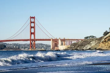 Zelfklevend Fotobehang Baker Beach, San Francisco Golden Gate Bridge, San Francisco, CA