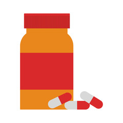 Pills in bottle vector illustration graphic design