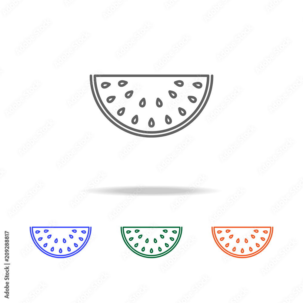 Poster outline watermelon icon. elements of fruits and vegetables in multi colored icons. premium quality g
