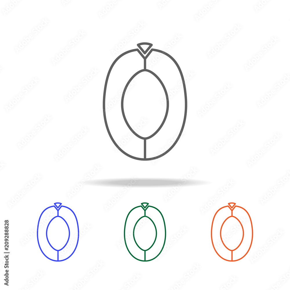 Aufkleber outline peach icon. elements of fruits and vegetables in multi colored icons. premium quality graphi