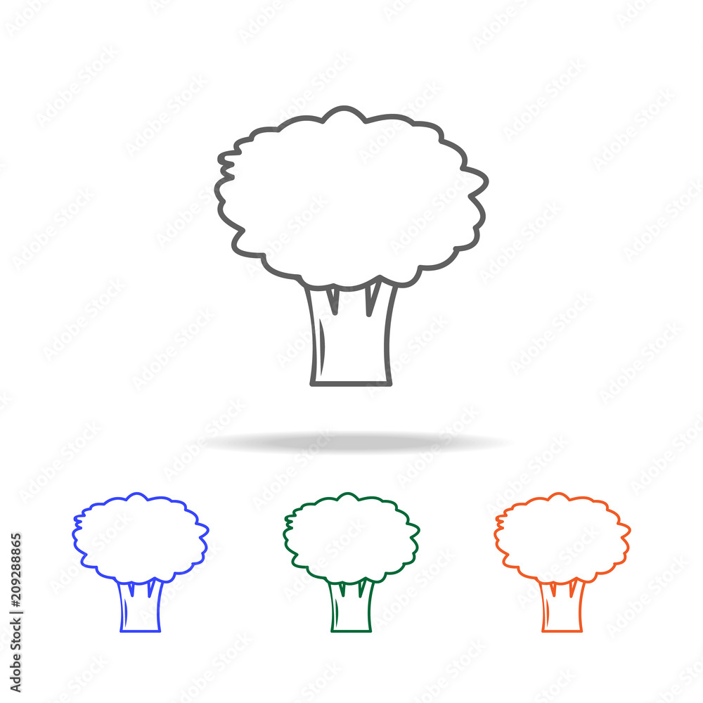 Aufkleber outline broccoli icon. elements of fruits and vegetables in multi colored icons. premium quality gra