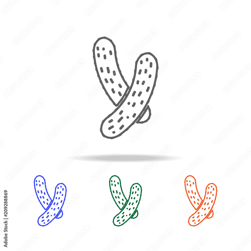 Poster outline cucumber icon. elements of fruits and vegetables in multi colored icons. premium quality gra