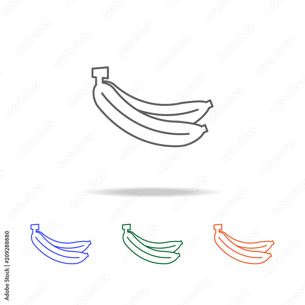 Poster outline banana icon. elements of fruits and vegetables in multi colored icons. premium quality graph