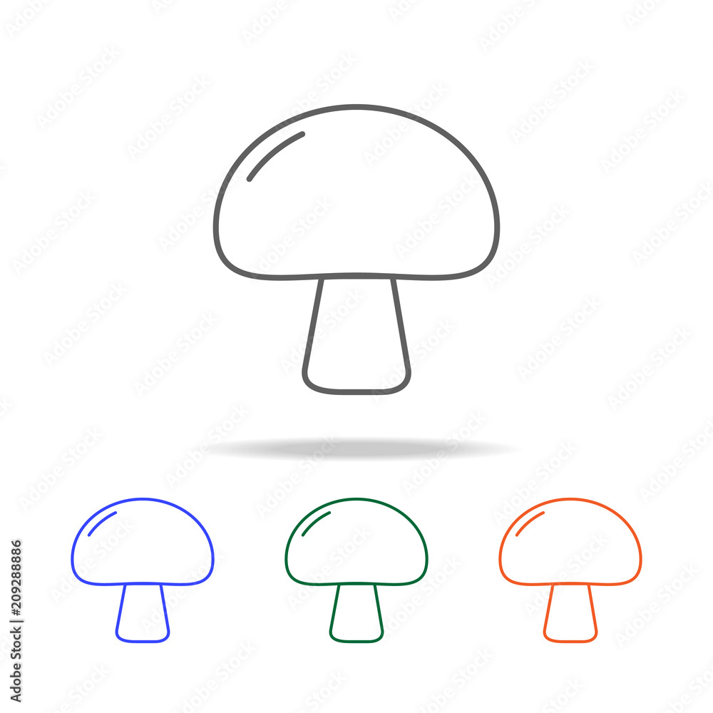 Aufkleber outline mushroom icon. elements of fruits and vegetables in multi colored icons. premium quality gra