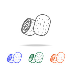 Outline kiwi fruit icon. Elements of fruits and vegetables in multi colored icons. Premium quality graphic design icon. Simple icon for websites, web design, mobile app