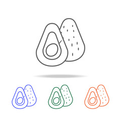 Outline avocado icon. Elements of fruits and vegetables in multi colored icons. Premium quality graphic design icon. Simple icon for websites, web design, mobile app
