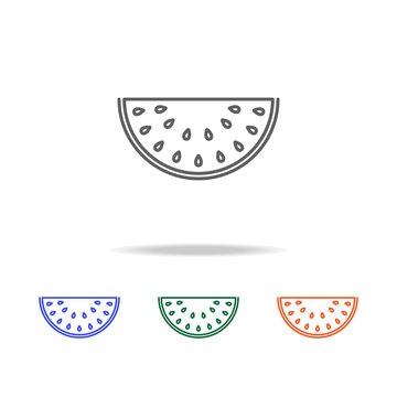 Outline watermelon icon. Elements of fruits and vegetables in multi colored icons. Premium quality graphic design icon. Simple icon for websites, web design, mobile app