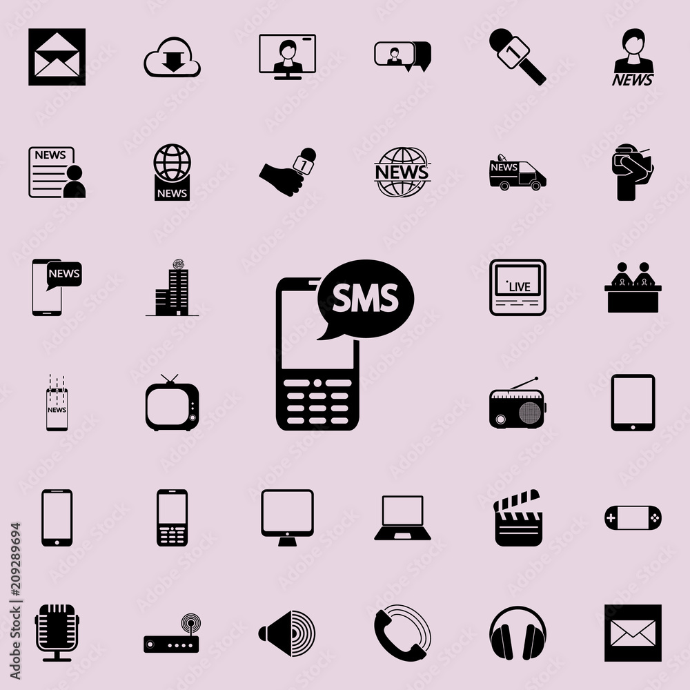 Poster message in the classic phone icon. detailed set of minimalistic icons. premium graphic design. one o