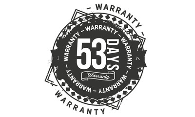 53 days warranty icon stamp