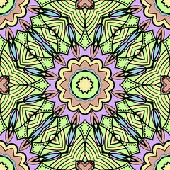 Seamless Floral pattern. Art-deco Geometric background. Modern graphic design. Vector illustration