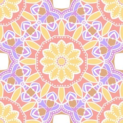 Fototapeta na wymiar Floral Geometric seamless pattern. Decorative art deco style. Vector illustration for design