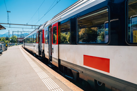 Thun Train Station Platform In Switzerland