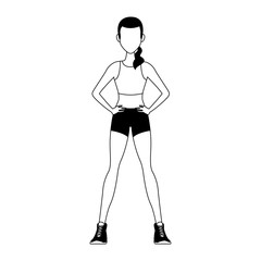 Fitness woman cartoon vector illustration graphic design