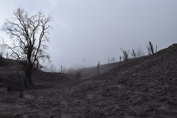Aerial view of the Turrialba Volcano in Costa Rica