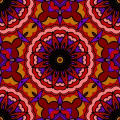 geometric pattern in floral style. Ethnic ornament. Vector illustration. For modern interior design, fashion textile print, wallpaper