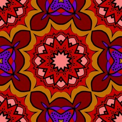 colored floral geometric vector pattern. Vector illustration. ideal for creative and decorative projects.