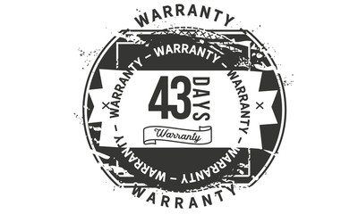 43 days warranty icon stamp