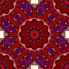 Seamless background pattern in geometric floral style. Vector illustration.