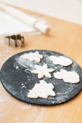Cookie preparation. Figures from the test on the board.