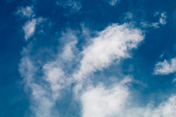 Blue sky and white cloudy in morning.Copy space.