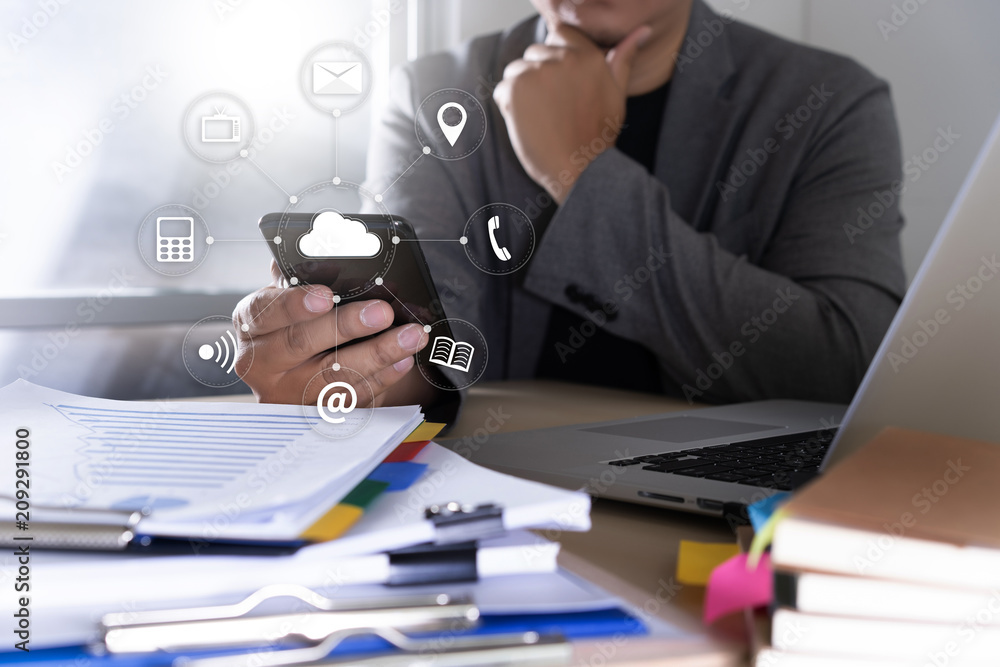 Poster cloud computing diagram network data storage technology service