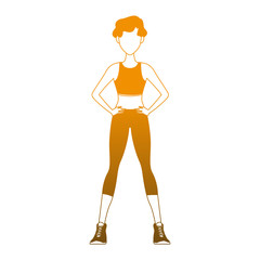 Fitness woman cartoon vector illustration graphic design