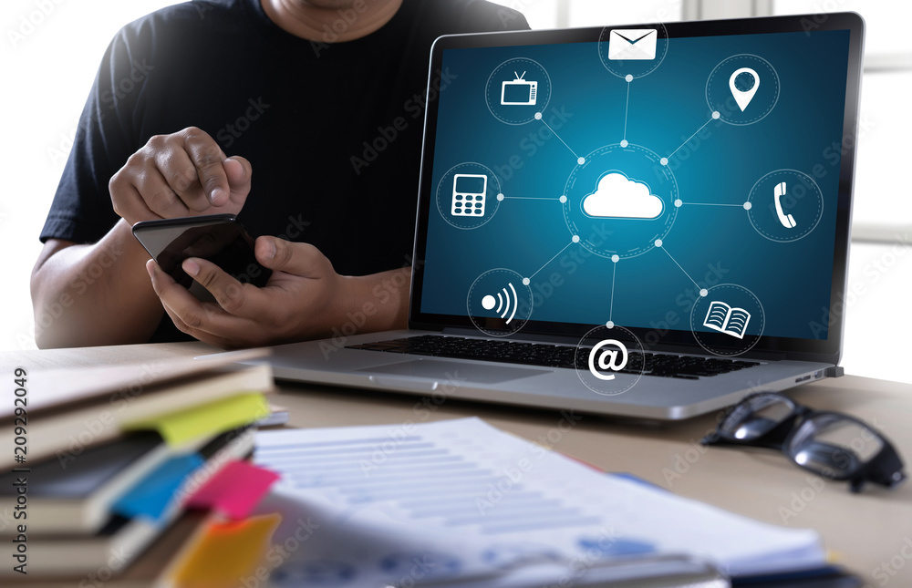 Aufkleber cloud computing diagram network data storage technology service