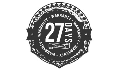 27 days warranty icon stamp